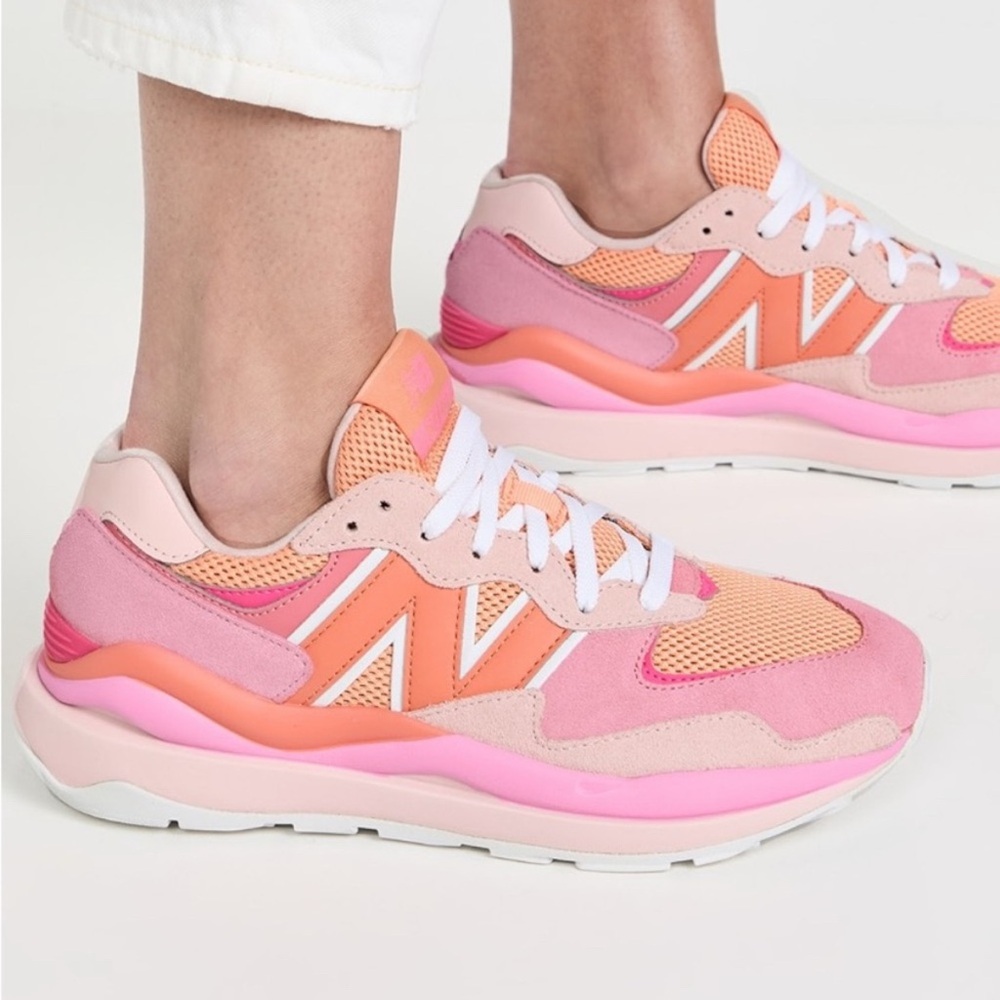 New Balance 574 Women's Pink and Orange Sneakers